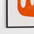 Obraz w ramie 70x100 - Eksploracja Nowego Światła - abstrakcyjna pomarańczowa forma, minimalizm - rama czarna