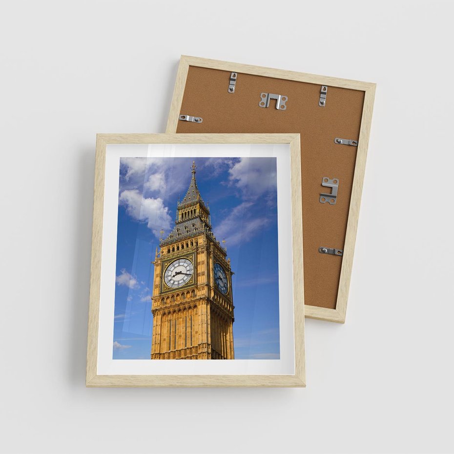 Plakat w ramie 40x50 - Czasowy Symbol - zegar, Big Ben - rama drewno