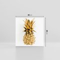Obraz na płótnie 80x80 - Ekskluzywny Akcent - złoty, ananas