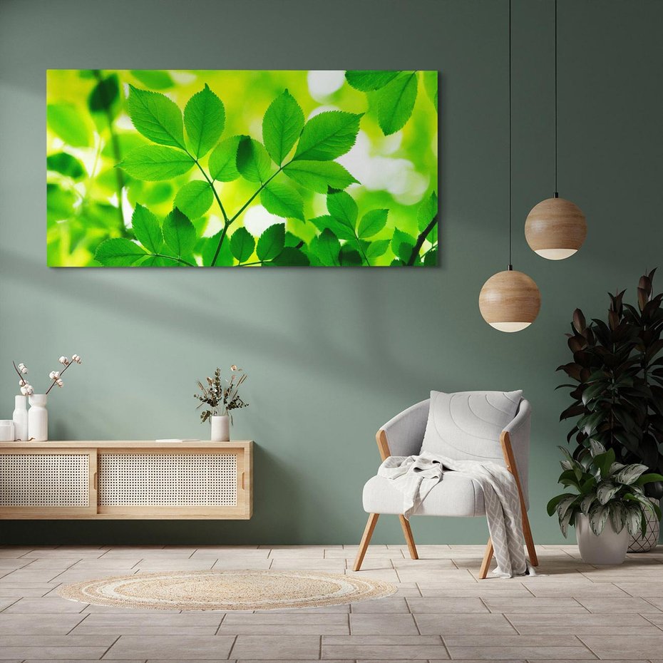 Obraz na płótnie 120x60 - Magia liści - liście, drzewo