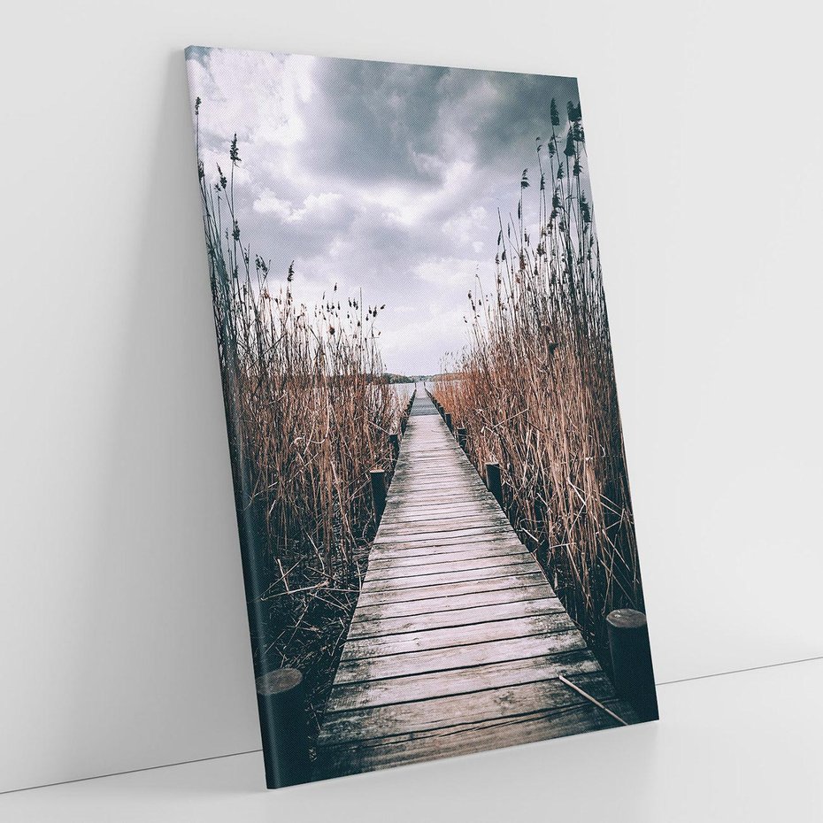 Obraz na płótnie 70x100 - Mglisty krajobraz - pomost, morze