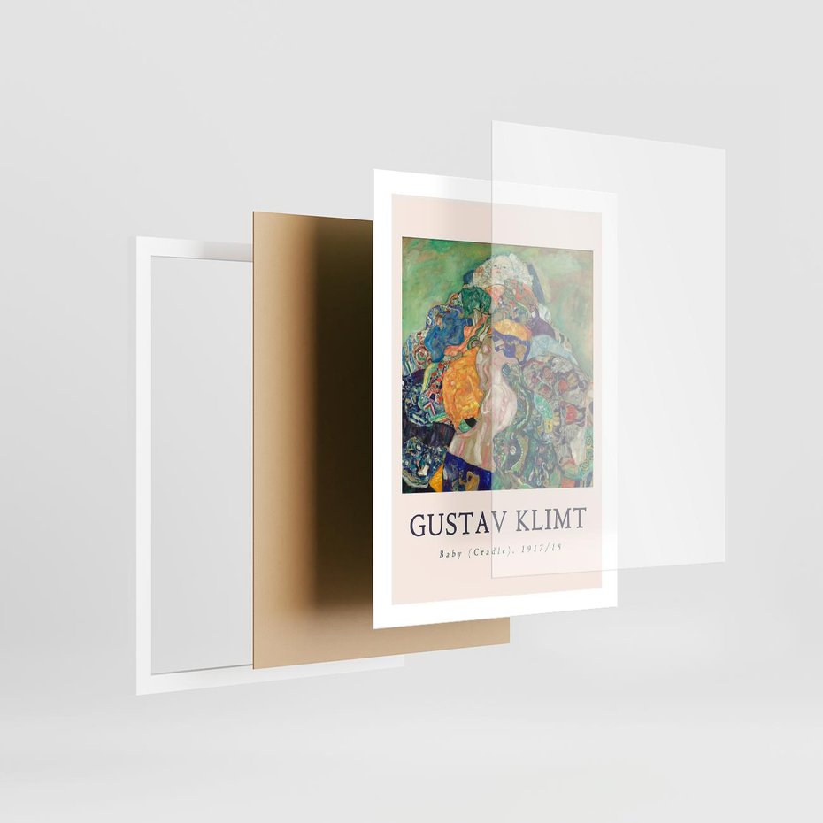 Plakat w ramie 50x70 - Sztuka z Reprodukcją G. Klimta - Gustav Klimt, reprodukcja - rama biała