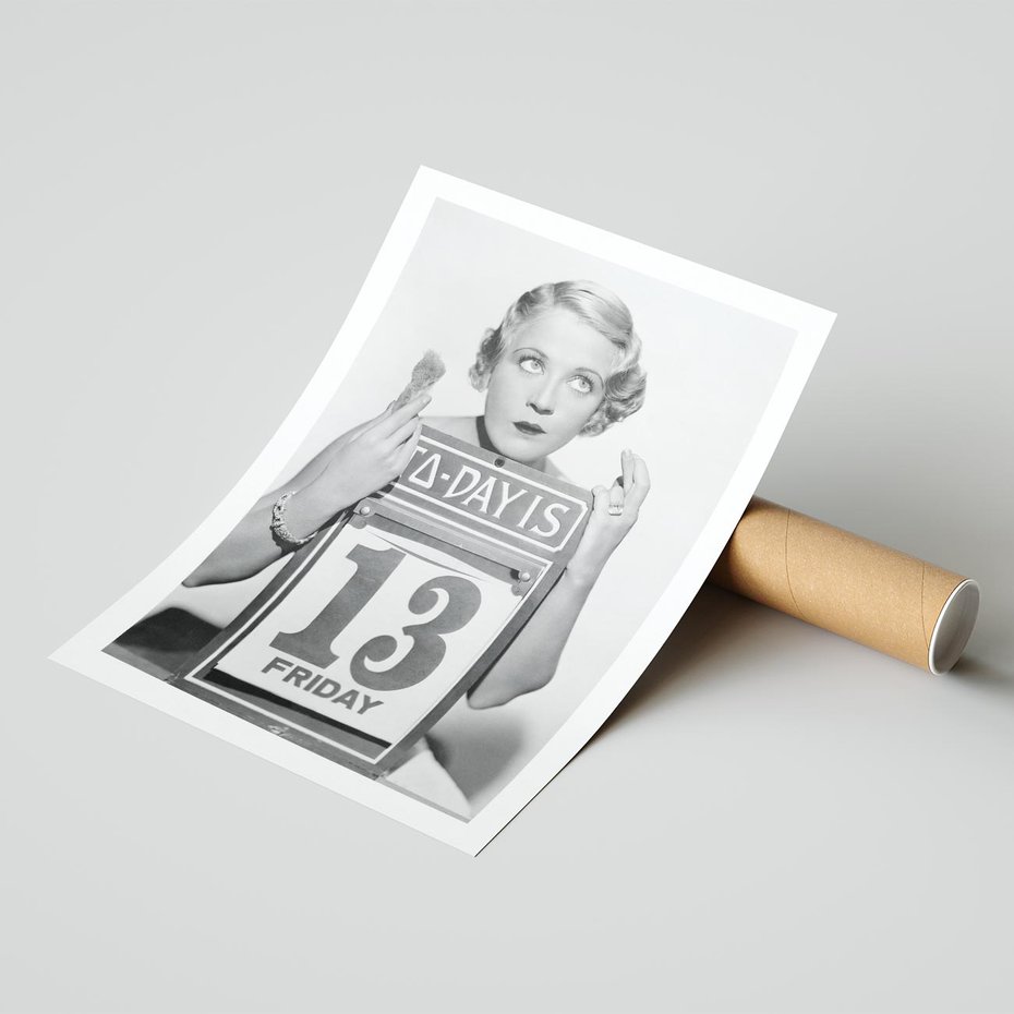 Plakat bez ramy 21x30 - Czy to Pech - retro zdjęcie, czarno białe