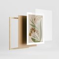 Plakat w ramie 30x40 - Minimalizm z Roślinami - nowoczesny plakat, roślinność - rama drewno