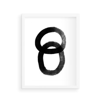 Plakat w ramie 50x70 - Kształtując Granice - abstrakcja, minimalizm - rama biała