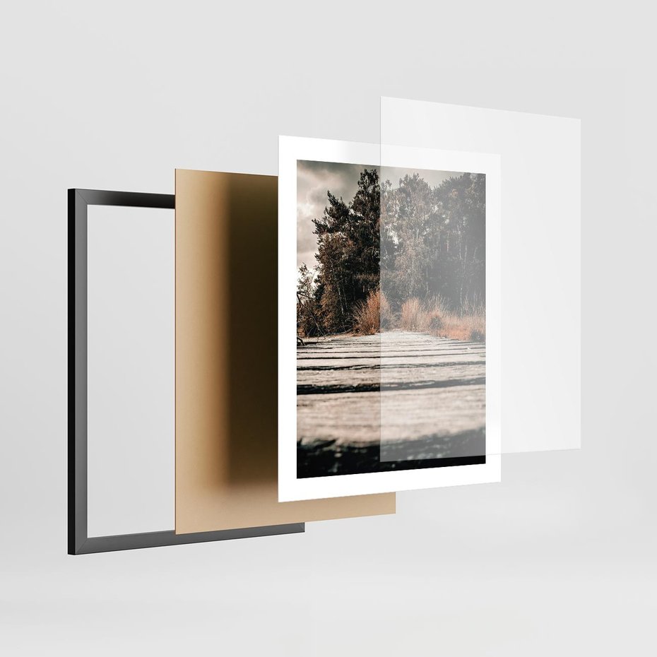 Plakat w ramie 40x50 - Fotografia w Ciepłych Barwach - odcienie brązu, fotografia - rama czarna