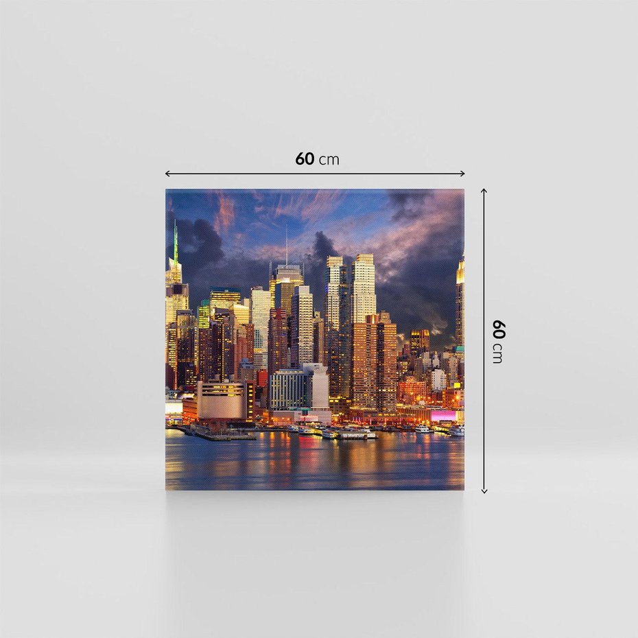 Obraz na płótnie 60x60 - Miasto Nocy - Nowy Jork, miasto