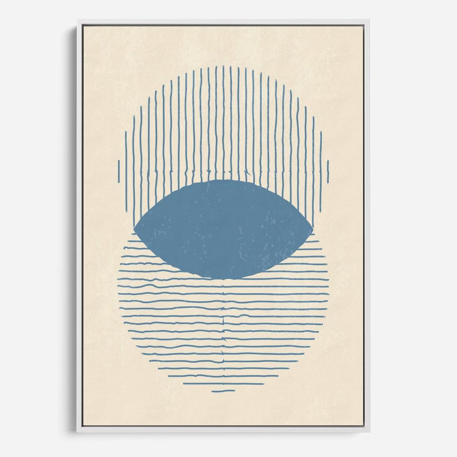 Obraz w ramie 80x120 - Wnętrza Refleksji - geometryczne kształty, koła - rama biała