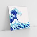 Obraz na płótnie 40x40 - Fala Japandi - wielka fala w Kaganawie, obraz Hokusai