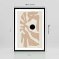 Plakat w ramie 50x70 - Eksploracja Abstrakcji - beżowa absrakcyjna kompozycja, czarny akcent - rama czarna