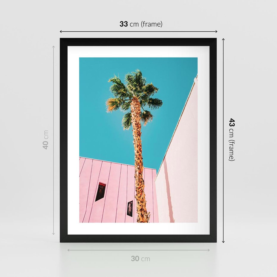 Plakat w ramie 30x40 - Palma w Miami - palma, miami - rama czarna