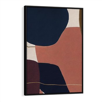 Obraz w ramie 70x100 - Abstrakt Marsala - nieregularne plamy, kształty - rama czarna