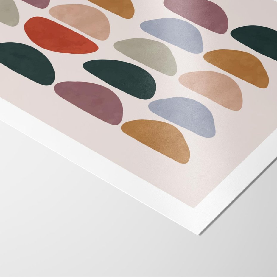 Plakat bez ramy 50x70 - Granice Boho - abstrakcyjny obraz, geometryczna kompozycja