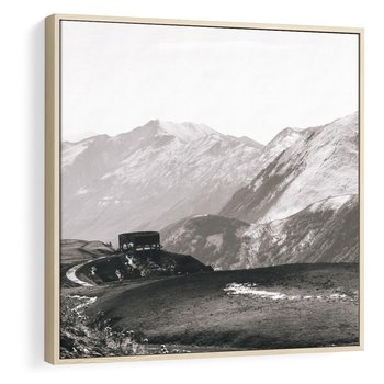 Obraz w ramie 50x50 - Wzgórza w Bieli - górski krajobraz, punkt widokowy - rama drewno