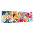 Obraz na płótnie 150x50 - Kwiatowy Impuls Kolorów - abstrakcyjne kolorowe kwiaty, szkic