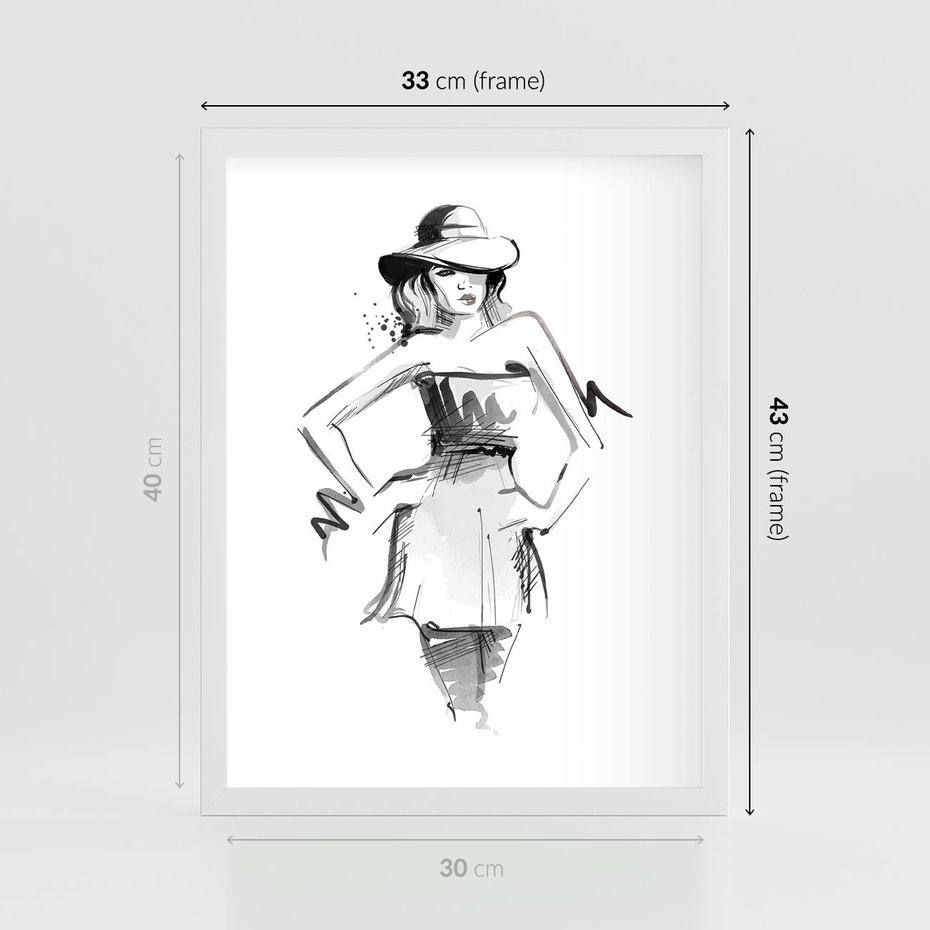 Plakat w ramie 30x40 - Piękno mody i urody - beauty, fashion - rama biała