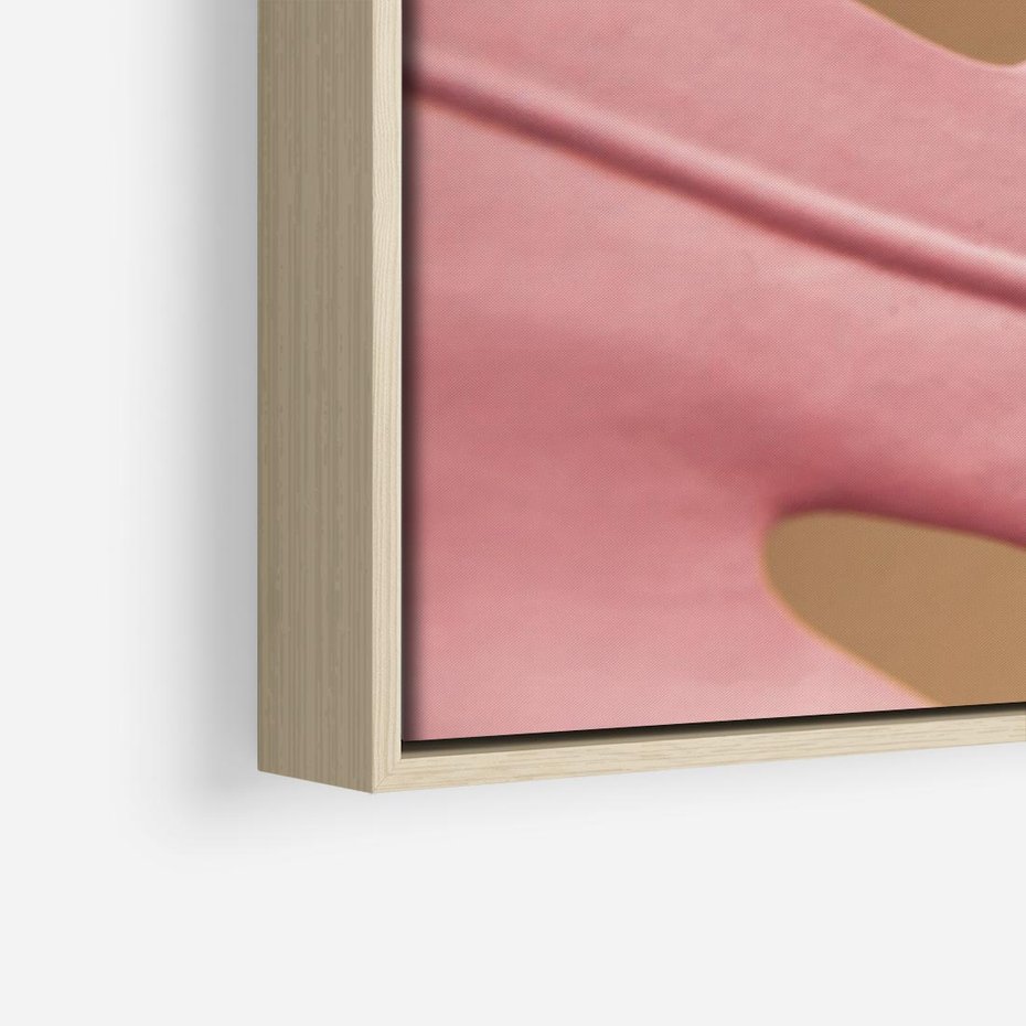 Obraz w ramie 120x80 - Różowa monstera w pełnym rozkwicie - różowa, monstera - rama drewno