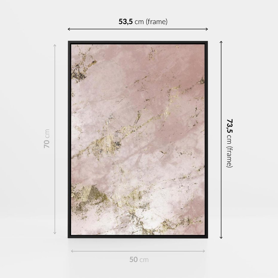 Obraz w ramie 50x70 - Piękno w Szczegółach - marmur, złoto - rama czarna