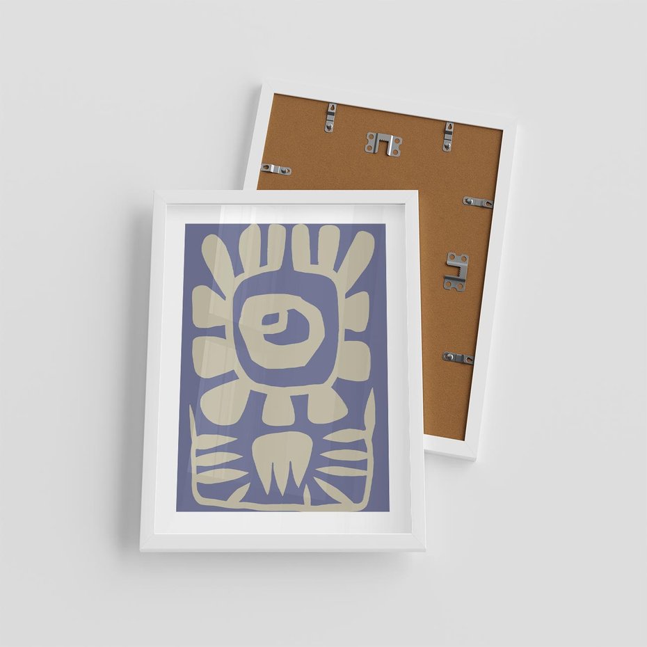 Plakat w ramie 30x40 - Widok Abstrakcyjny - skandynawski styl, plakat - rama biała