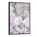 Obraz w ramie 70x100 - Malowane oddechy istnienia - pomieszane tekstury, kwiatowe elementy - rama czarna