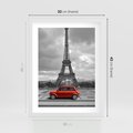 Plakat w ramie 30x40 - Paryż z wieżą Eiffla w tle - Paryż, Eiffla - rama biała