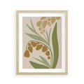 Plakat w ramie 40x50 - Minimalizm z Roślinami - nowoczesny plakat, roślinność - rama drewno