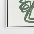 Obraz w ramie 70x100 - Migotliwe Widzenia Zieleni - zielona abstrakcja, zgaszona zieleń - rama biała
