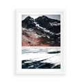 Plakat w ramie 50x70 - Śnieżna Opowieść - górski krajobraz, zima w górach - rama biała