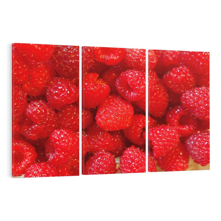 Obraz na płótnie 120x80 - "Maliny - Owocowy Raj - maliny, owoce