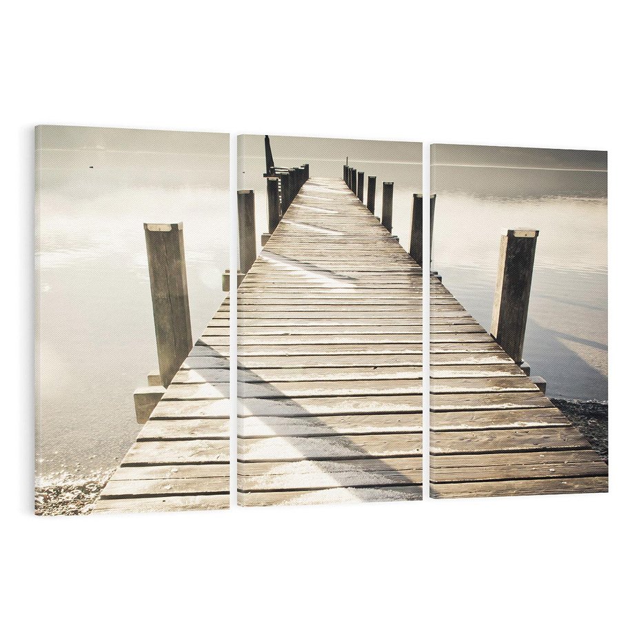 Obraz na płótnie 120x80 - Idylliczny pomost nad jeziorem - pomost, jezioro