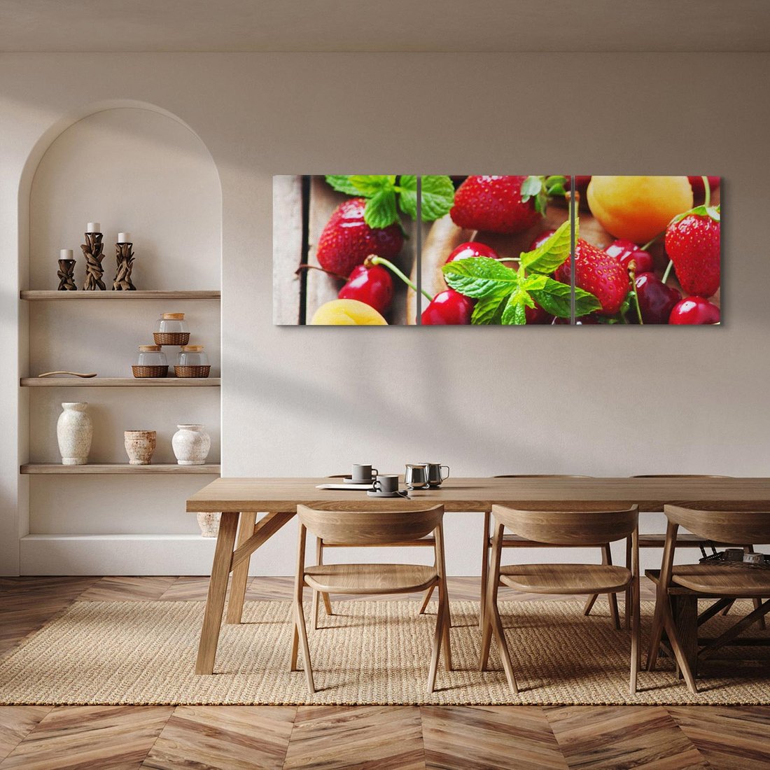 Obraz na płótnie 150x50 - Owoce w restauracji artystycznie - owoce, restauracja