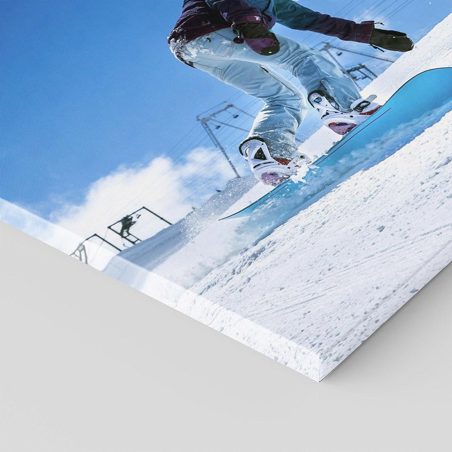 Obraz na płótnie 50x50 - Snowboard na zimowych zboczach - snowboard, zima