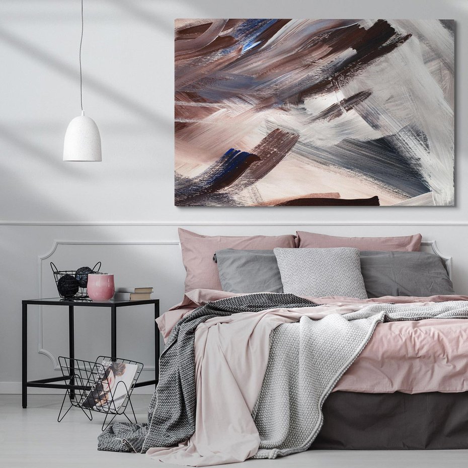 Obraz na płótnie 70x50 - Eksploracja Dramaturgii - abstrakcyjny chaos, chatyczne maźnięcia pędzla