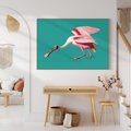 Obraz w ramie 100x70 - Różowy Ptak Wyobraźni - różowy ptak, wyobraźnia - rama drewno