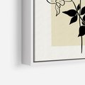 Obraz w ramie 50x50 - Malowane szkicowe tęsknoty - kwiaty, typografia - rama biała