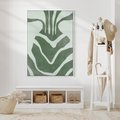 Obraz w ramie 50x70 - Zieleń Odpoczynku - zielony plakat, nieregularne splątane linie - rama biała