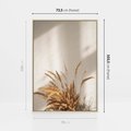 Obraz w ramie 70x100 - mpresyjne układy traw - boho, trawy - rama drewno