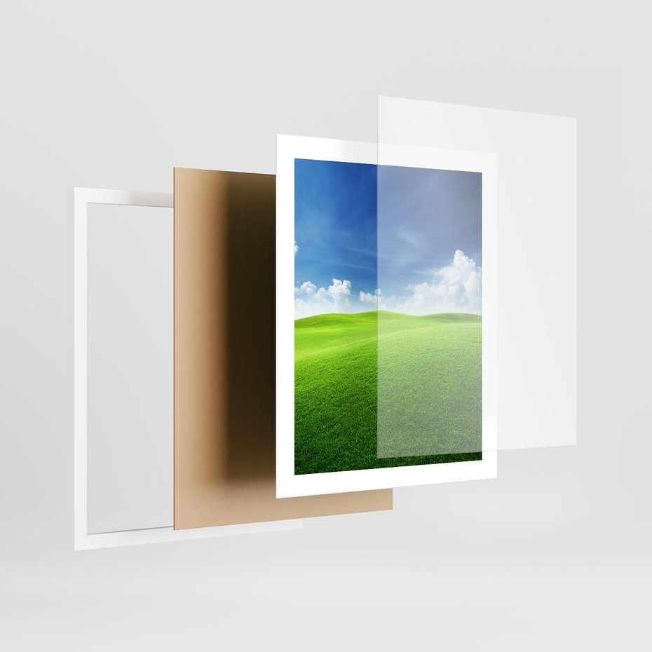 Plakat w ramie 40x50 - Łąka pod Niebem - łąka, niebo - rama biała