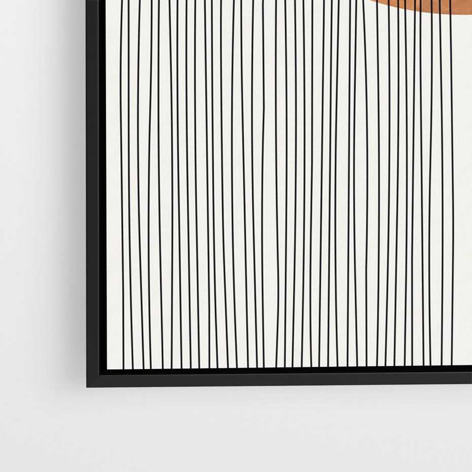 Obraz w ramie 50x70 - Konturem Kształtowane - koło, boho styl - rama czarna