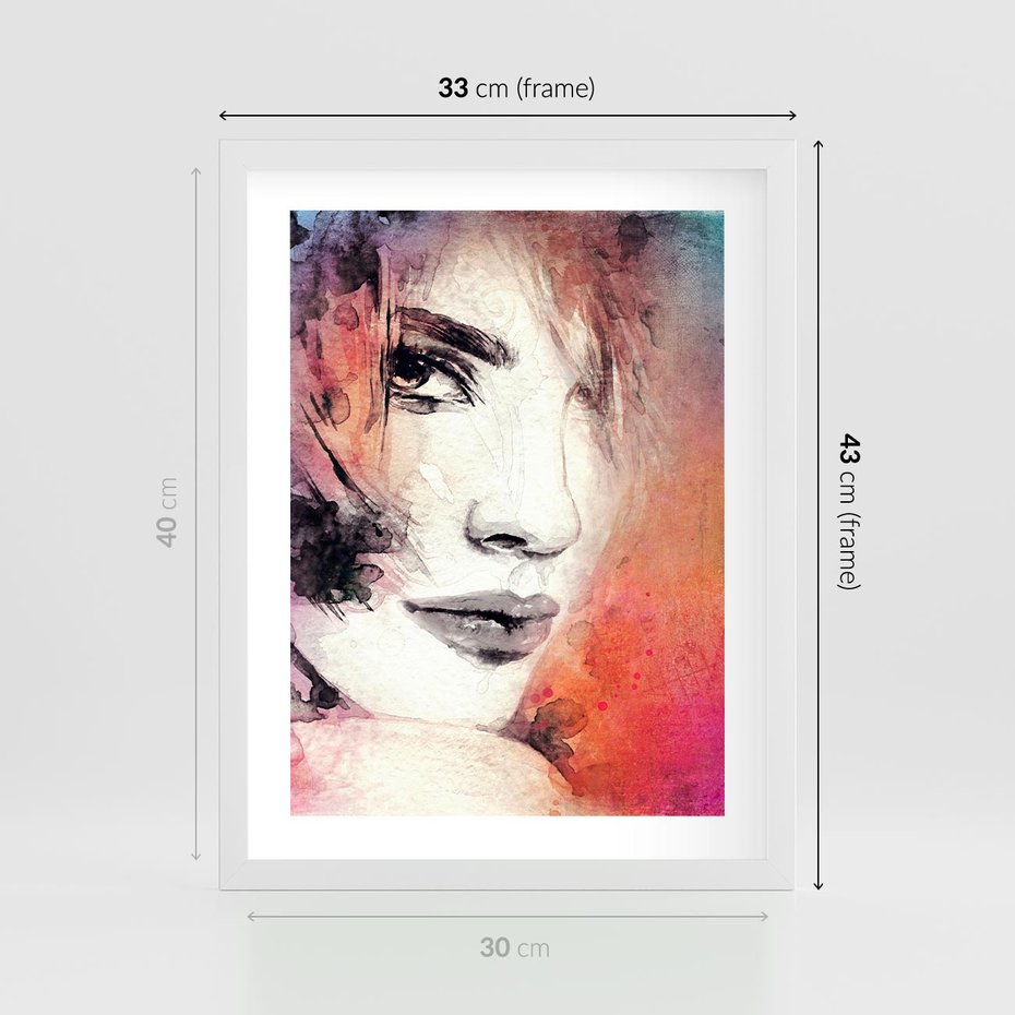 Plakat w ramie 30x40 - Kobieta w sztuce - portret, kobieta - rama biała