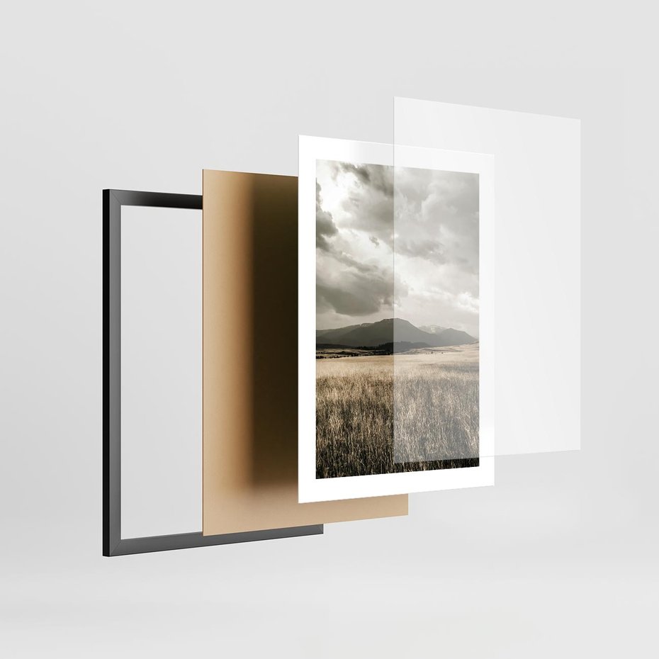Plakat w ramie 30x40 - Nostalgiczny Krajobraz - pole, krajobraz - rama czarna