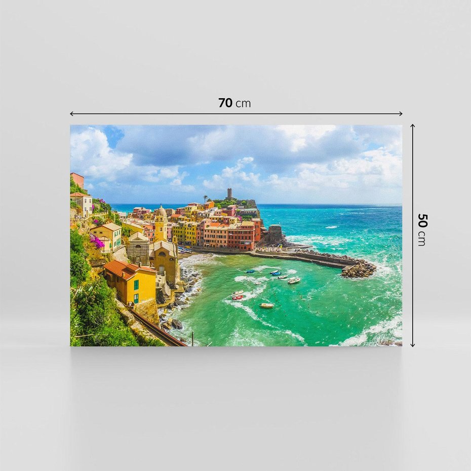 Obraz na płótnie 70x50 - Morze włoskich łodzi - Włochy, łodzie