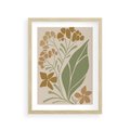 Plakat w ramie 30x40 - Subtelność Utajona - nowoczesny plakat, roślinność - rama drewno