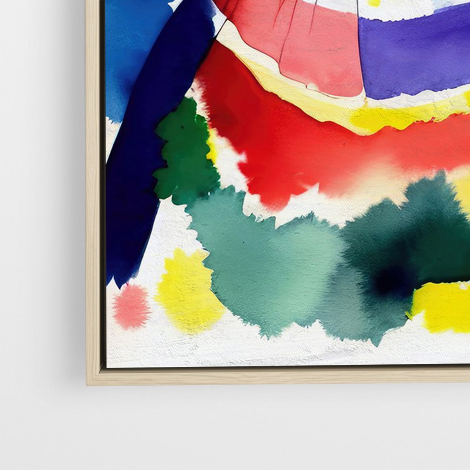 Obraz w ramie 50x70 - Koci Przyjaciel - abstrakcyjny obraz, akwarela - rama drewno