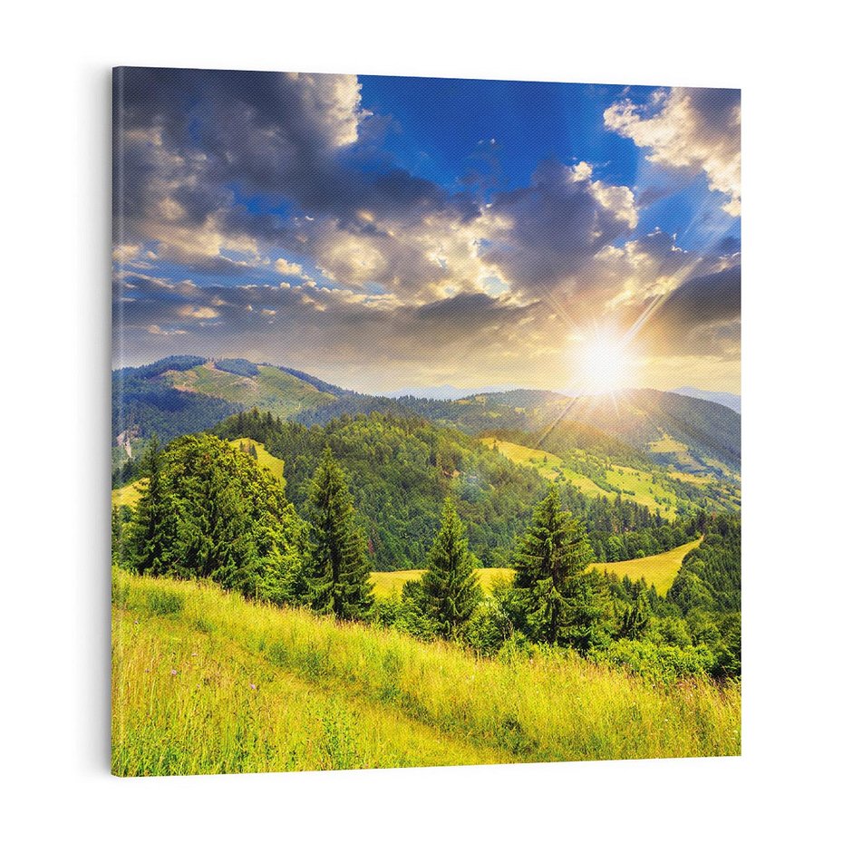 Obraz na płótnie 70x70 - Pejzaż w perspektywie - pejzaż, perspektywa