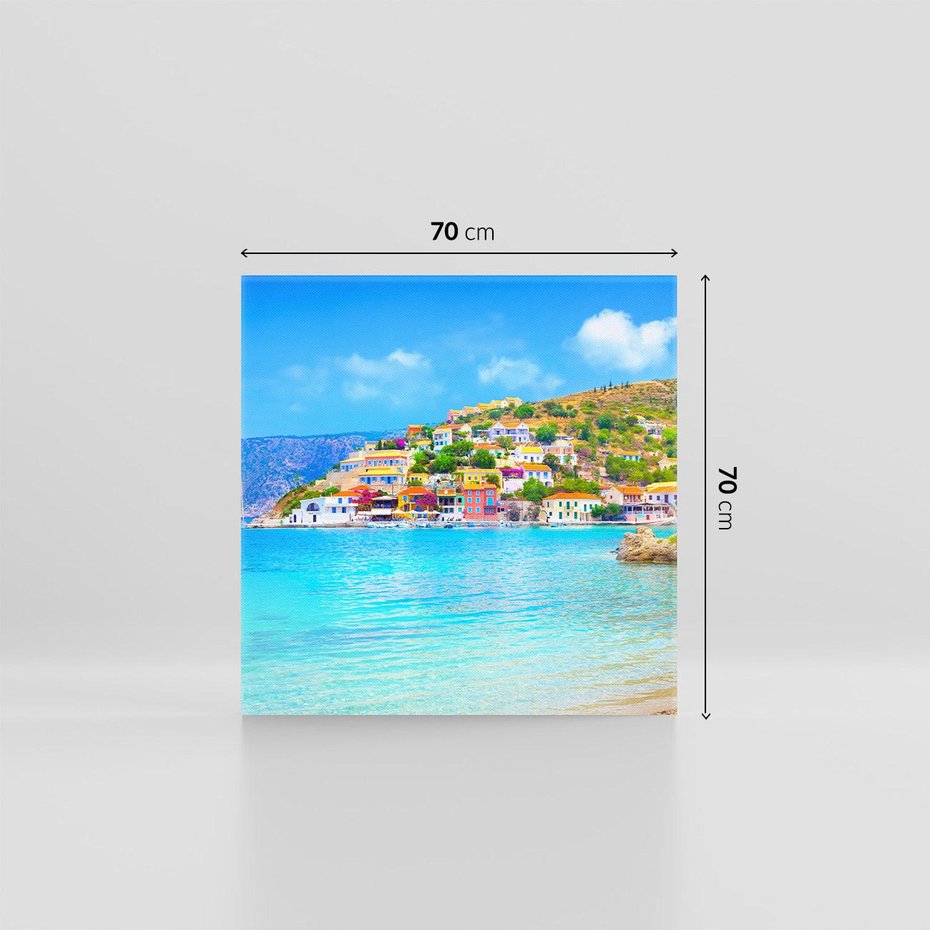 Obraz na płótnie 70x70 - Urok greckich wysp nad morzem - Grecja, morze