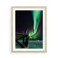 Plakat w ramie 50x70 - Zorza polarna w tajemniczej nocnej przestrzeni - zorza, polarna - rama drewno