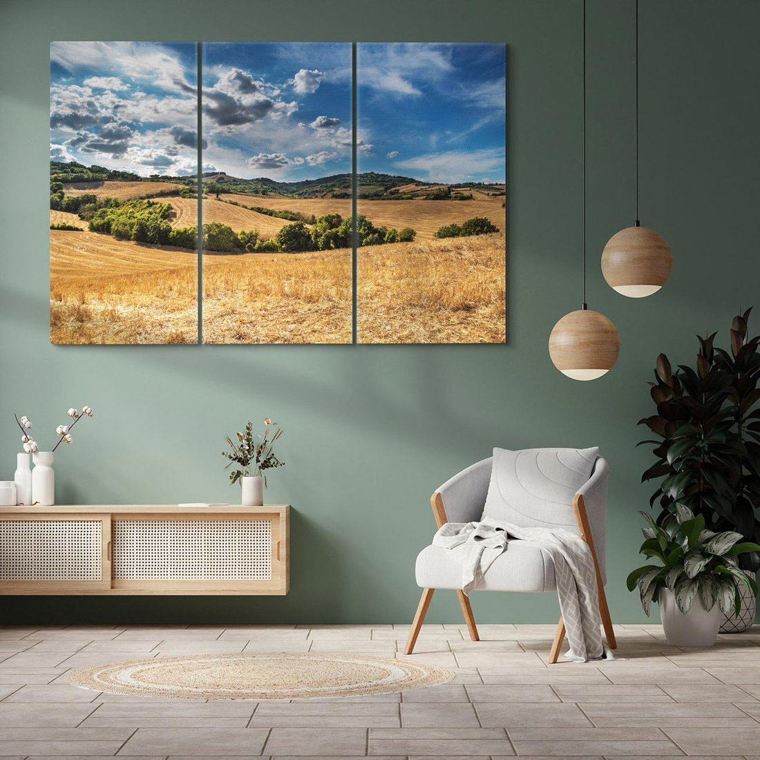 Obraz na płótnie 120x80 - Łąka góry i panoramiczny widok - łąka, góry