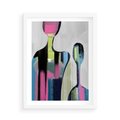 Plakat w ramie 50x70 - Wnętrza Kształtów - abstrakcyjna sztuka, nowoczesny obraz - rama biała