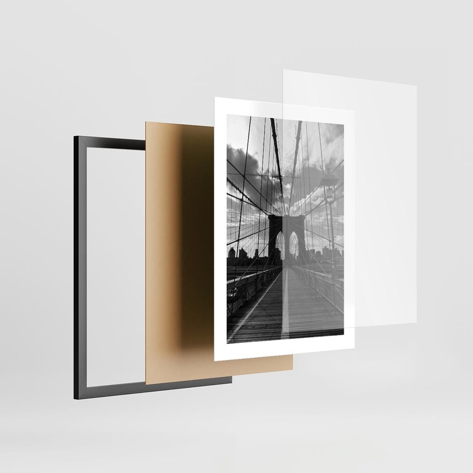 Plakat w ramie 30x40 - Most Nowoczesności - most, nowoczesny - rama czarna